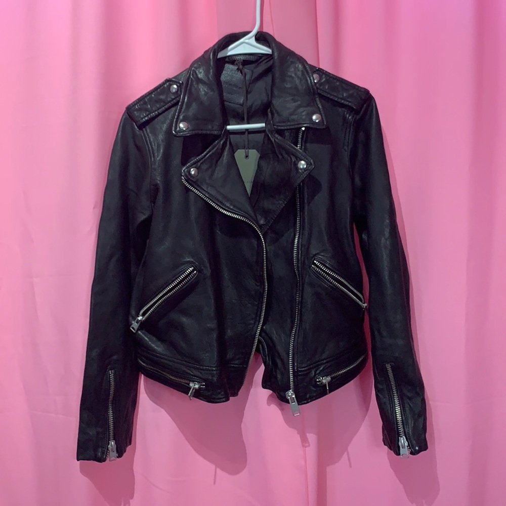All saints leather Moto jacket